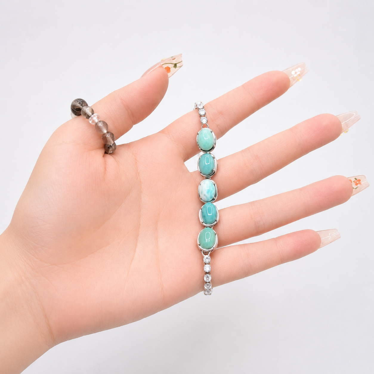Natural Larimar Gemstone Bracelet