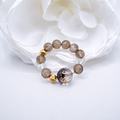 Natural Smoky Quartz & White Phantom Crystal Ring