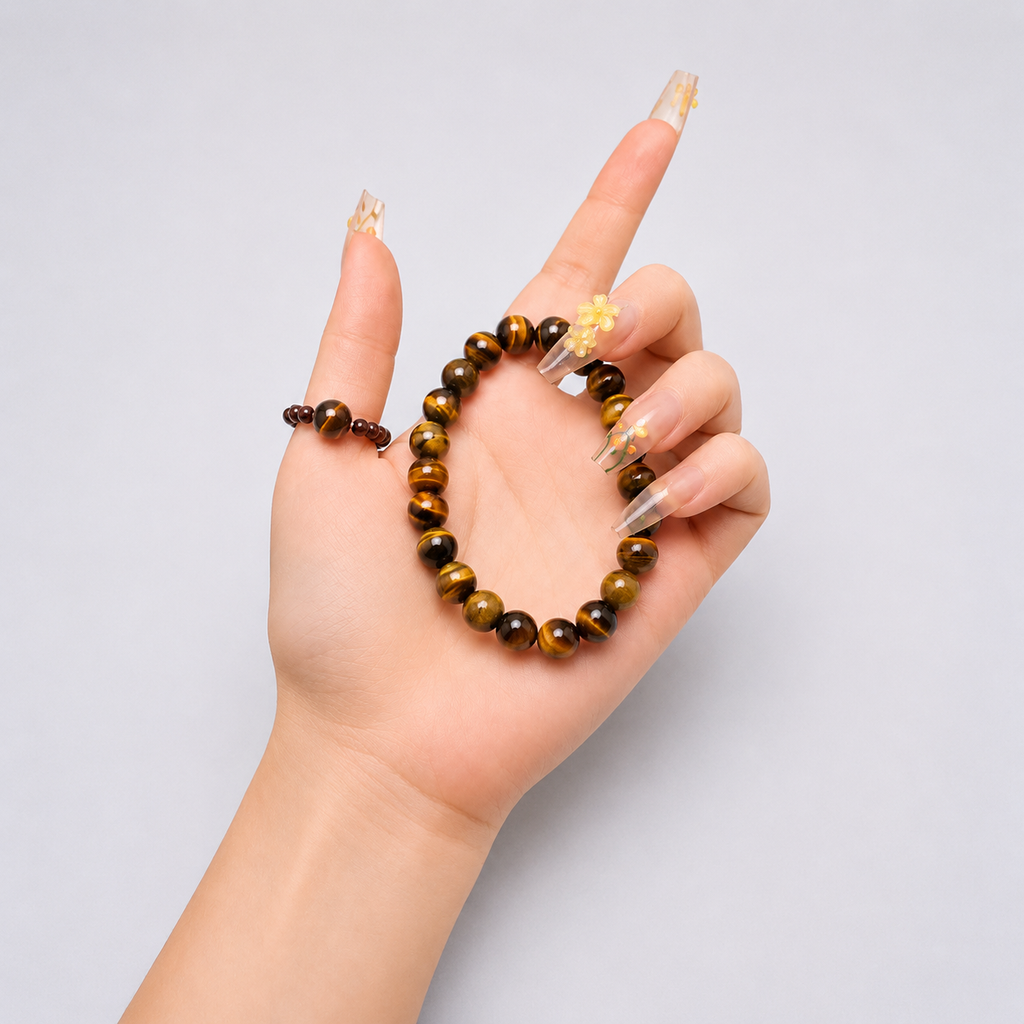 Bracelet de perles Œil de Tigre naturel